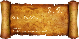 Kuti Iván névjegykártya